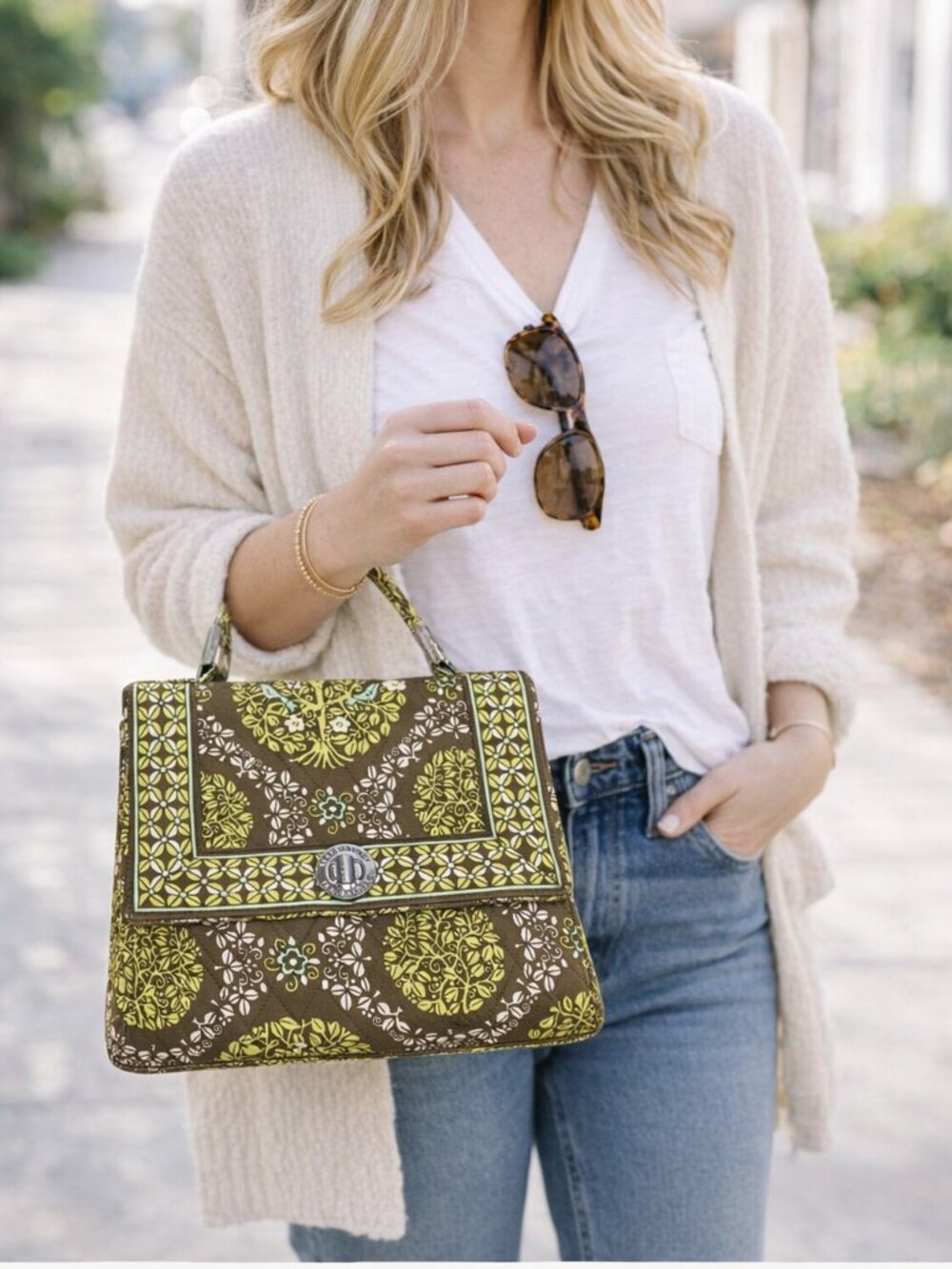 Vera Bradley Green and Brown Patterned Women's Bag